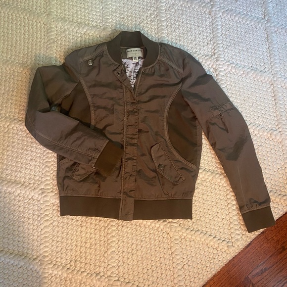 Marrakech (Anthropologie) army green bomber jacket - Picture 2 of 11